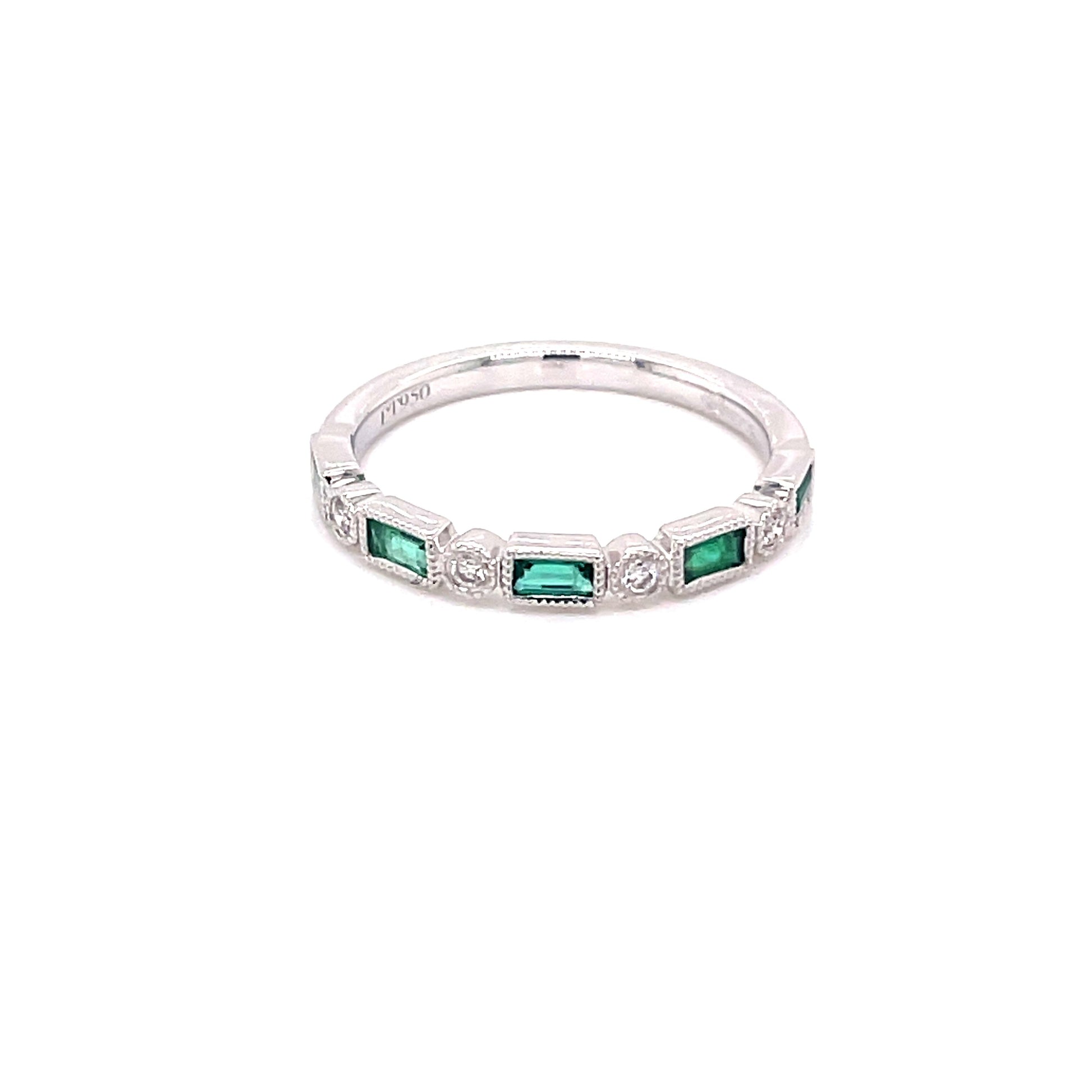 Emerald and Diamond Vintage Style Dress Ring Gardiner Brothers