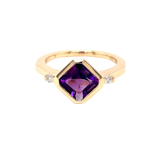 Amethyst and Diamond Dress Ring Gardiner Brothers