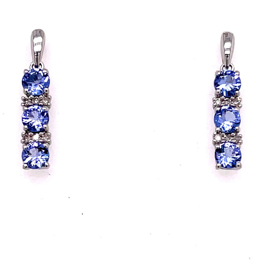 Tanzanite and Diamond Drop Earrings  Gardiner Brothers   