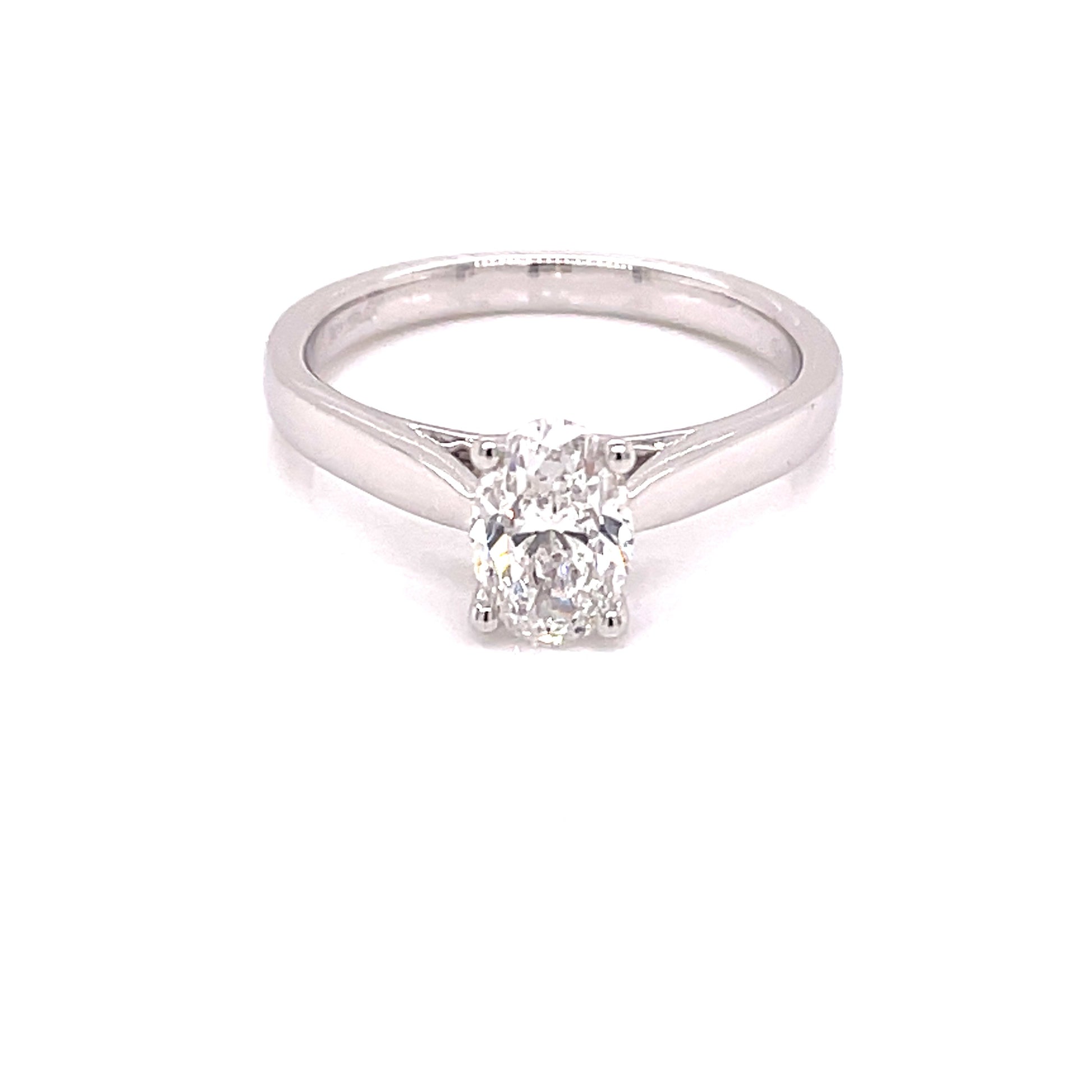 Platinum Oval Shaped Diamond Solitaire Ring - 1.00cts Gardiner Brothers