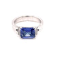 Octagonal Shaped Tanzanite and Diamond Cluster Ring Gardiner Brothers