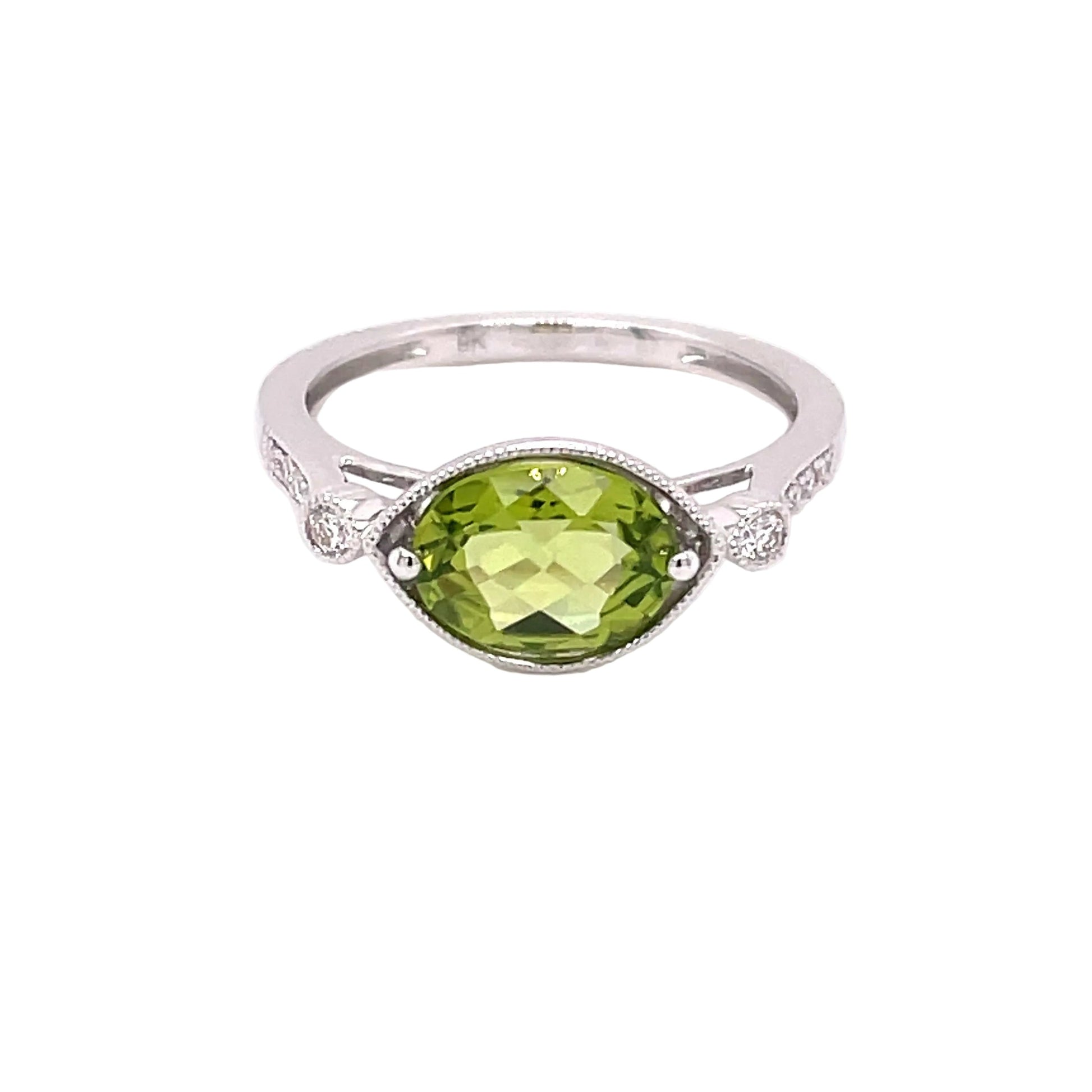 Peridot and Diamond Vintage Style Dress Ring  Gardiner Brothers   