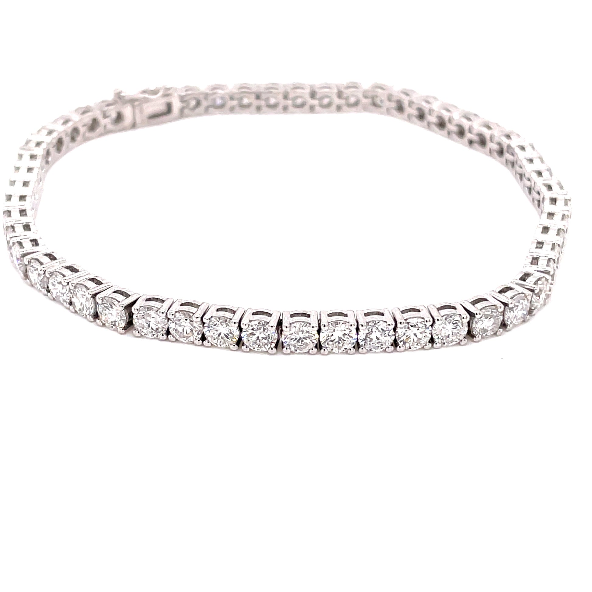 Round Brilliant Cut Diamond Tennis Bracelet - 7.12cts Gardiner Brothers