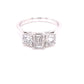Platinum Emerald and Round Brilliant Cut Diamond 3 Stone Ring - 1.80cts Gardiner Brothers