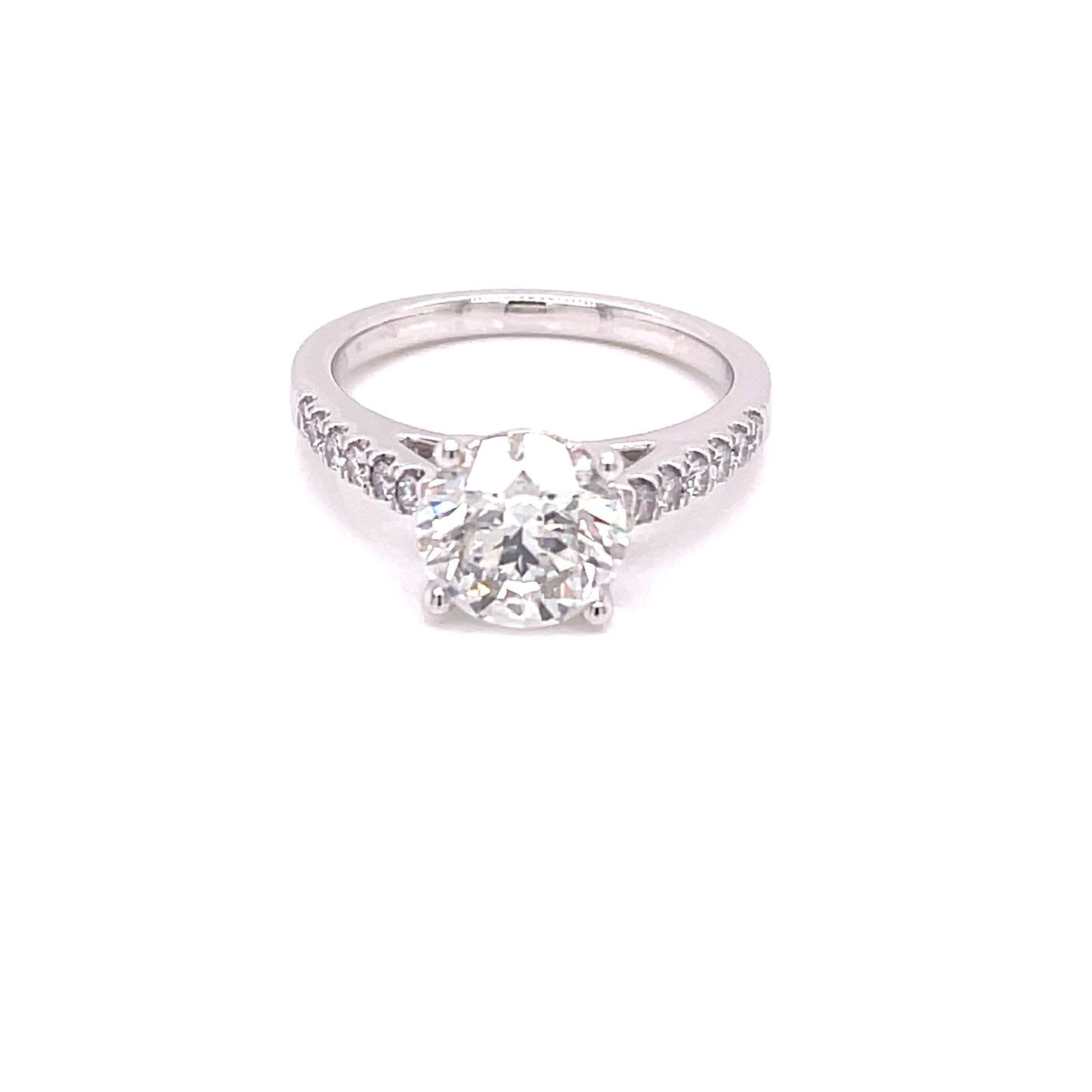 Platinum Round Brilliant Cut Diamond With Diamond Set Shoulders - 2.26cts Gardiner Brothers