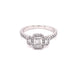 Platinum Emerald Cut Diamond Halo Style 3 Stone Ring - 0.92cts Gardiner Brothers