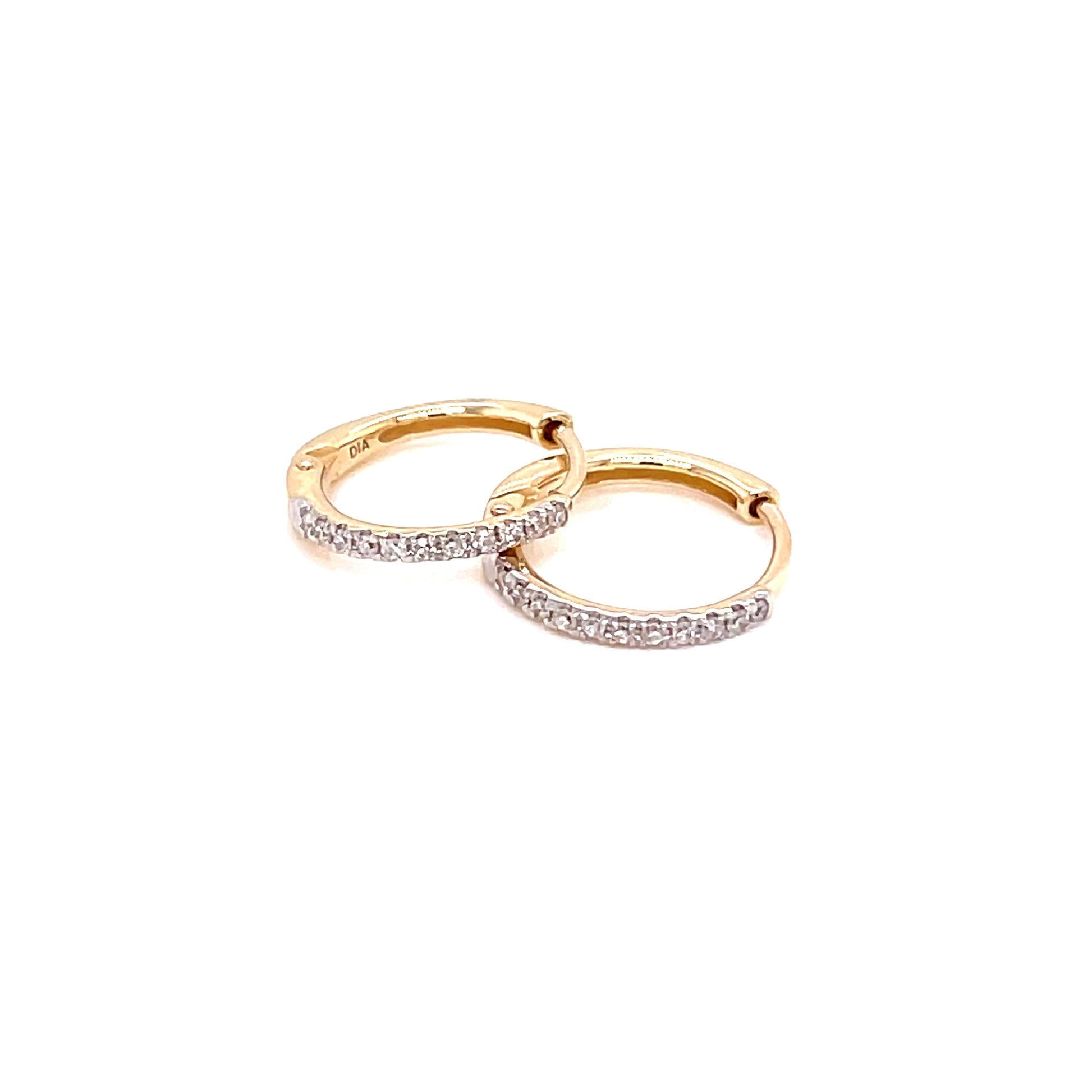 Yellow Gold Diamond Hoop Earrings  Gardiner Brothers   