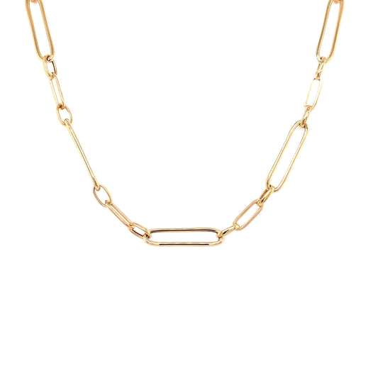 Yellow Gold, Large and Small Oblong Link Necklet  Gardiner Brothers   