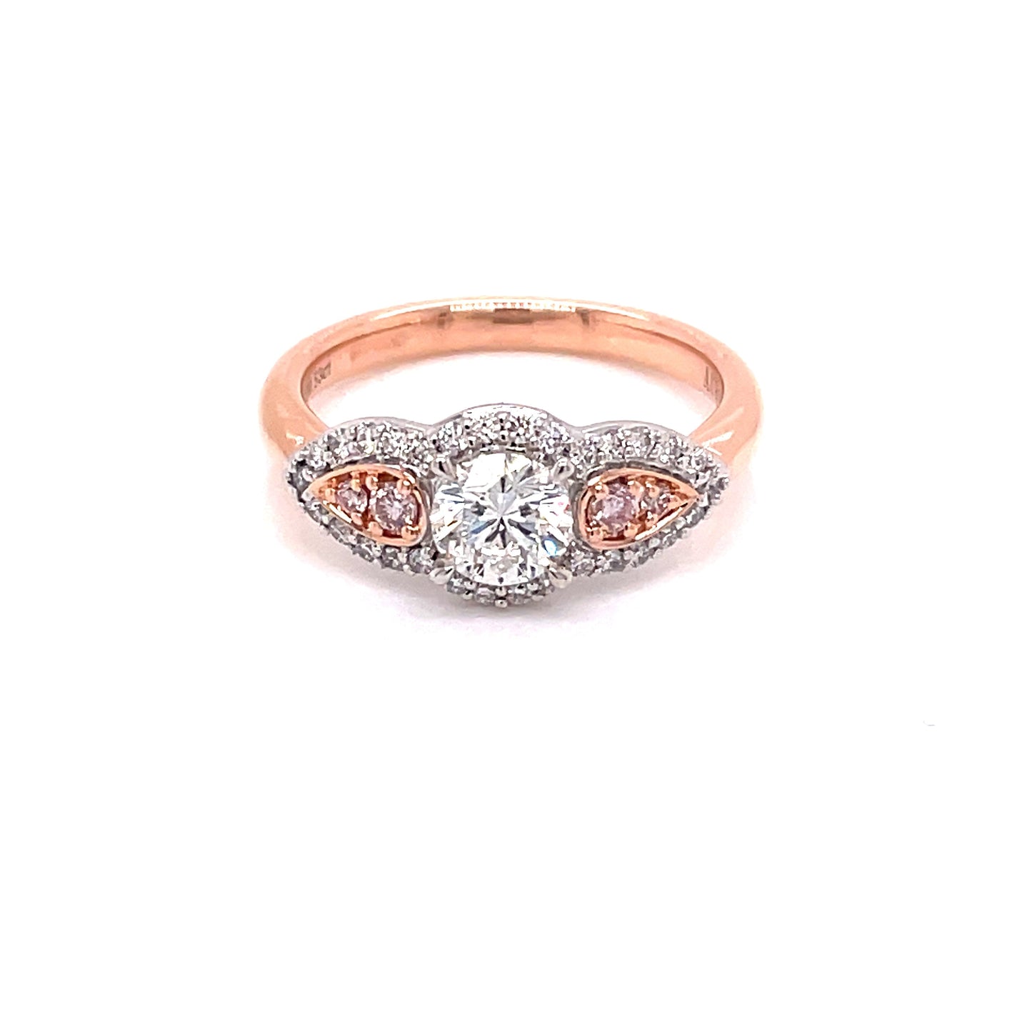 Rose Gold Aurora Diamond With Argyle Pink Diamonds Ring - 0.83cts Gardiner Brothers