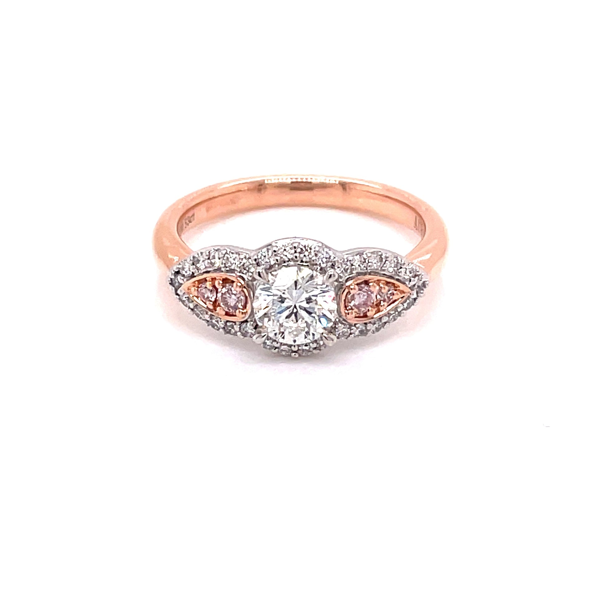 Rose Gold Aurora Diamond With Argyle Pink Diamonds Ring - 0.83cts Gardiner Brothers