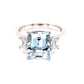 Aquamarine and Emerald Cut Diamond 3 Stone Ring  Gardiner Brothers   