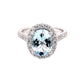 Oval Shaped Aquamarine and Diamond Halo Style Ring Gardiner Brothers