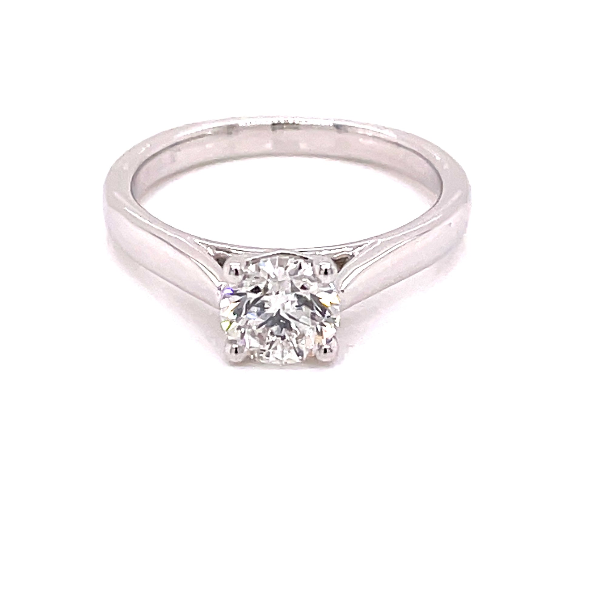 Platinum Round Brilliant Cut Diamond Solitaire Ring - 0.80cts Gardiner Brothers