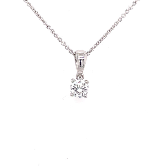 Round Brilliant Cut Diamond Solitaire Pendant - 0.25cts Gardiner Brothers