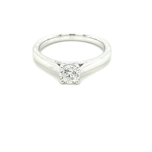 Platinum Round Brilliant Cut Diamond Solitaire Ring - 0.50cts Gardiner Brothers