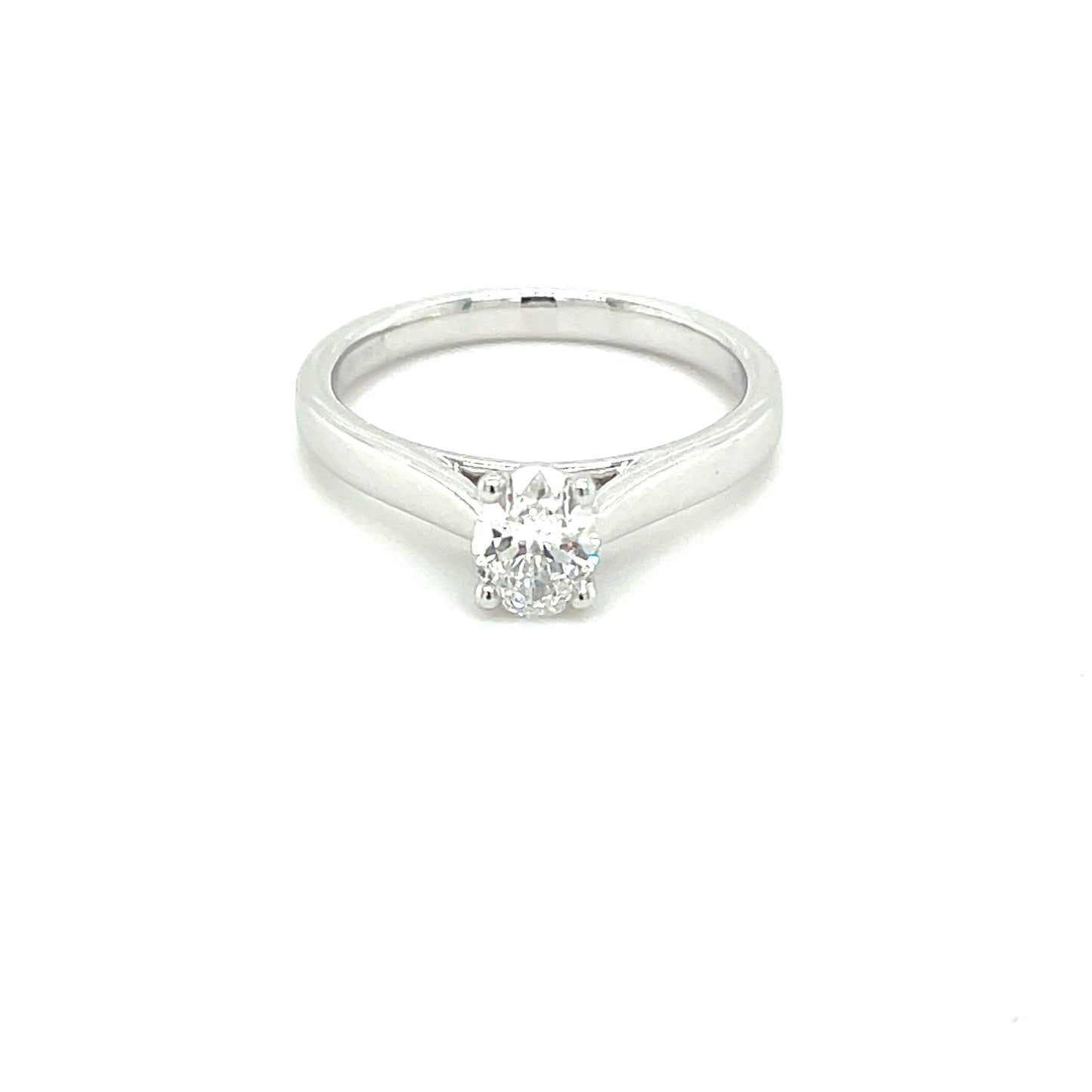 Platinum Oval Cut Diamond Solitaire Ring - 0.50cts Gardiner Brothers
