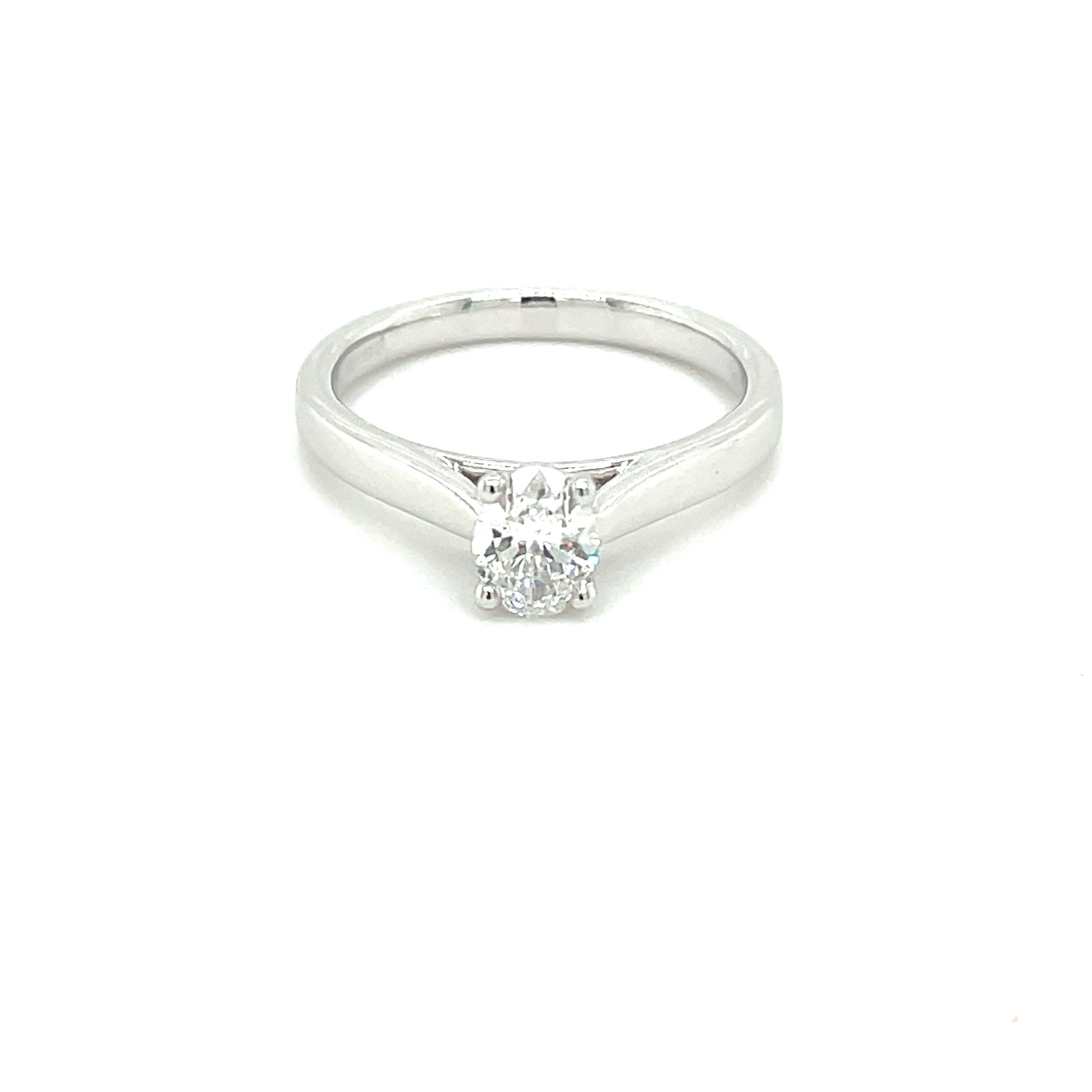 Platinum Oval Cut Diamond Solitaire Ring - 0.50cts Gardiner Brothers