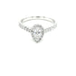 platinum Pear Shaped Diamond Halo Ring - 0.63cts Gardiner Brothers