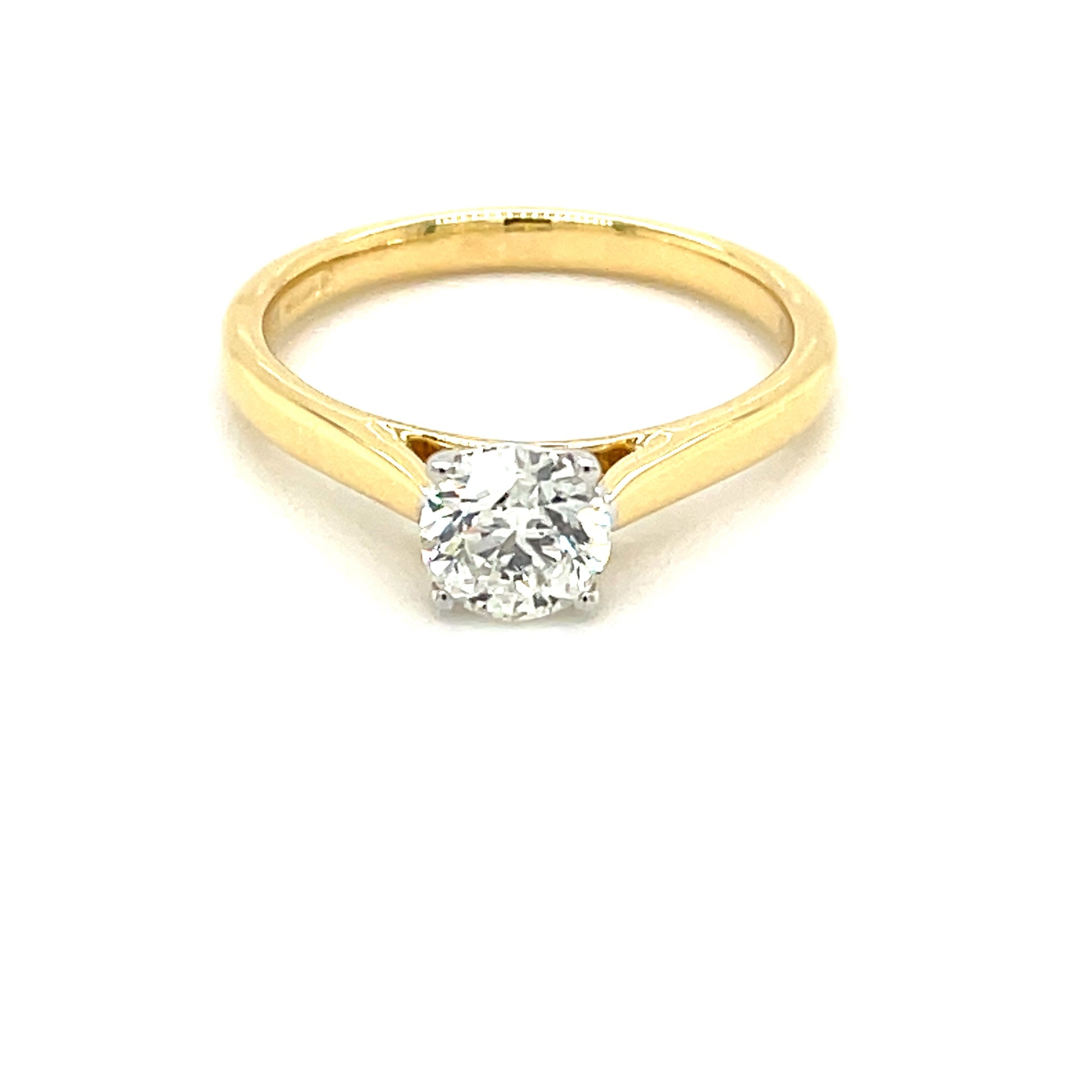 Yellow Gold Round Brilliant Cut Diamond Solitaire Ring - 0.70cts Gardiner Brothers
