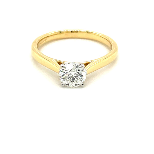 Yellow Gold Round Brilliant Cut Diamond Solitaire Ring - 0.70cts Gardiner Brothers
