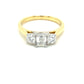 Yellow Gold Emerald and Round Brilliant Cut Diamond 3 Stone Ring - 0.80cts Gardiner Brothers