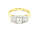 Yellow Gold Emerald and Round Brilliant Cut Diamond 3 Stone Ring - 1.80cts Gardiner Brothers
