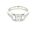 Platinum Emerald Cut Diamond 3 Stone Ring With Baguette Cut Diamond Set Shoulders - 1.20cts Gardiner Brothers