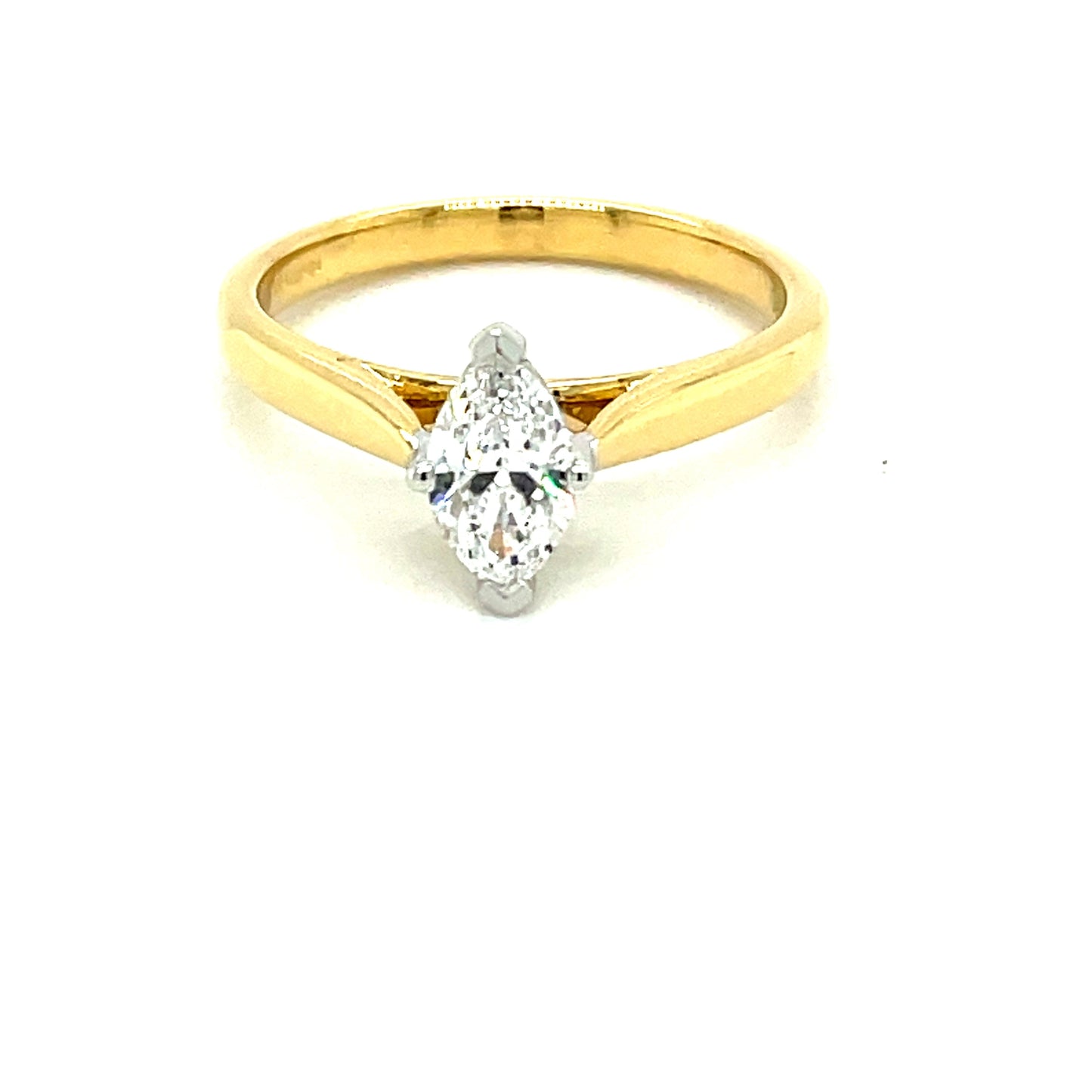 Yellow Gold Marquise Shaped Diamond Solitaire Ring - 0.50cts Gardiner Brothers