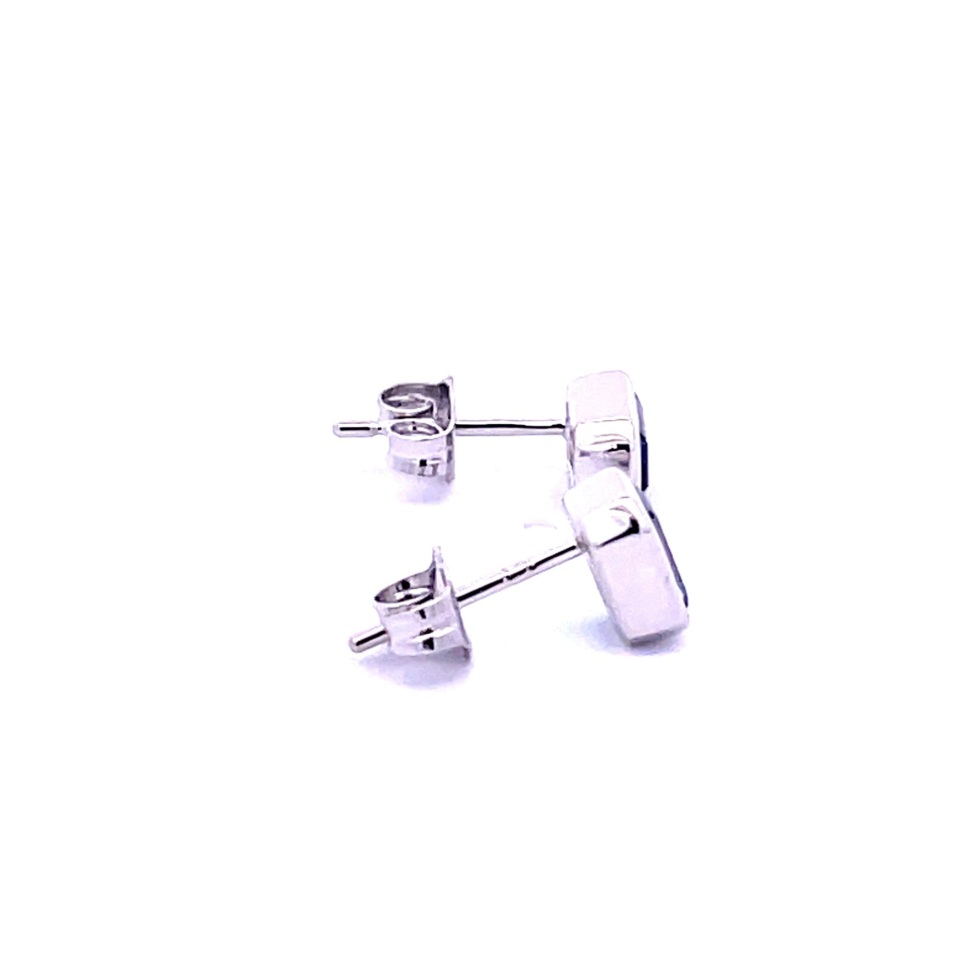White Gold Octagonal London Blue Topaz Earrings  Gardiner Brothers   