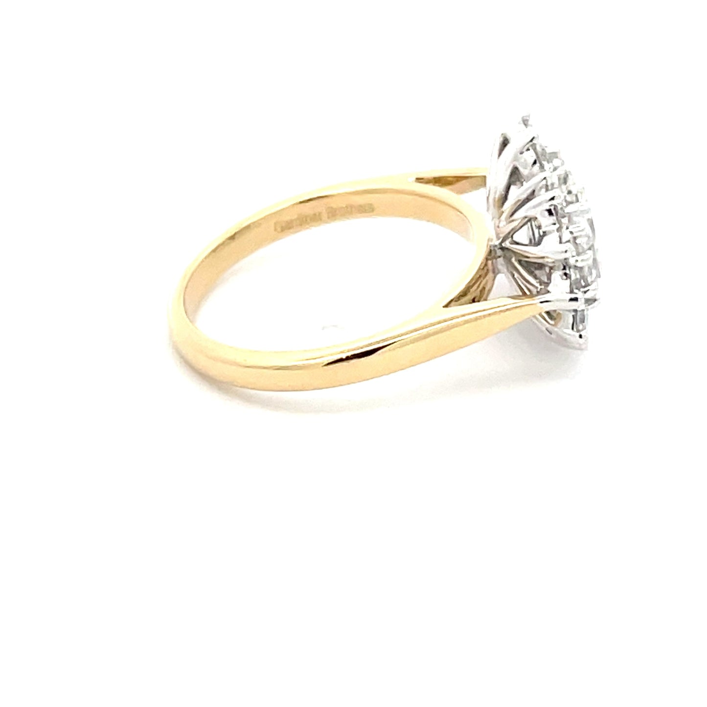 Yellow Gold 3 Oval Shaped Diamond Cluster Style Ring - 1.87cts Gardiner Brothers