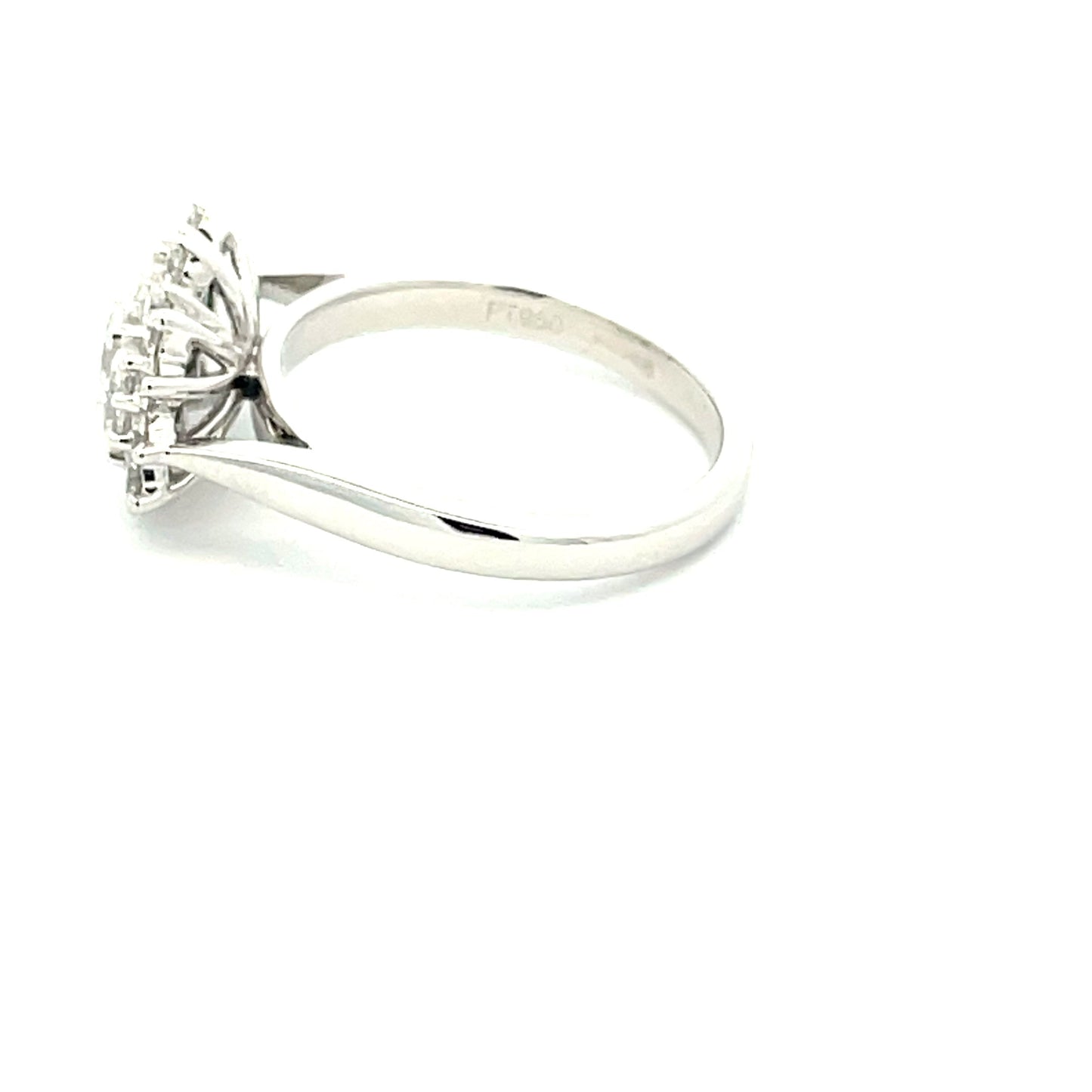 Platinum 3 Oval Shaped Diamond Cluster Style Ring - 1.35cts Gardiner Brothers