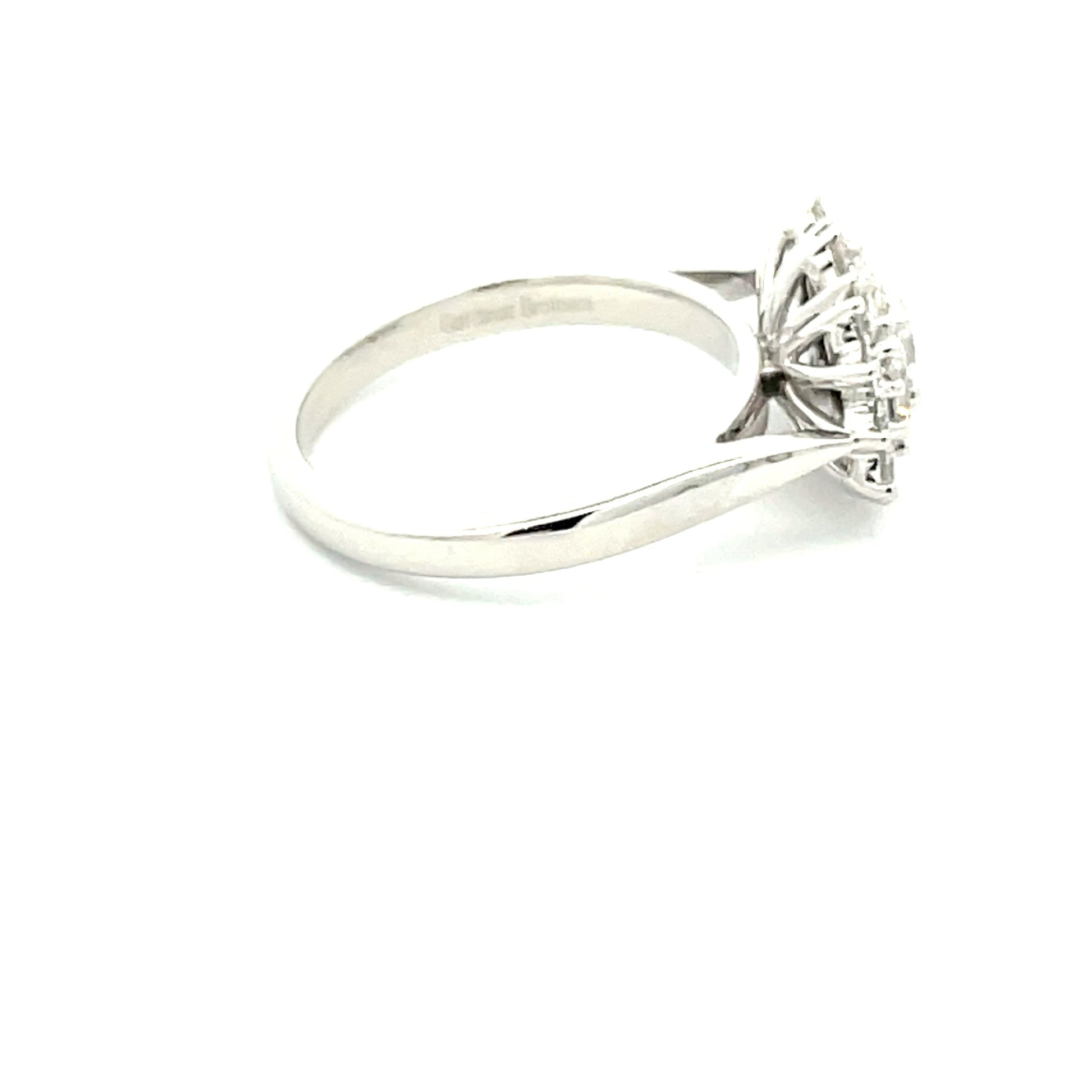 Platinum 3 Oval Shaped Diamond Cluster Style Ring - 1.35cts Gardiner Brothers