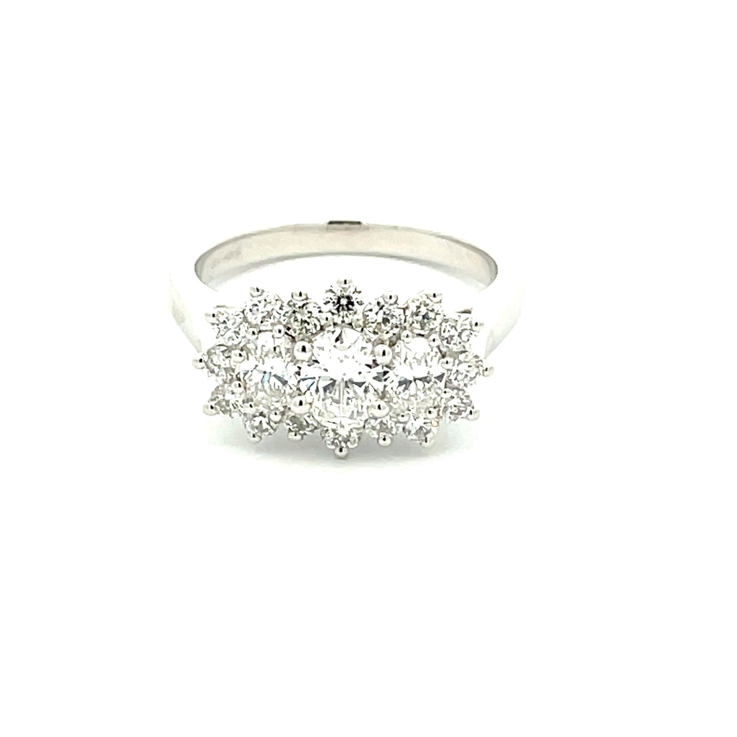 Platinum 3 Oval Shaped Diamond Cluster Style Ring - 1.35cts Gardiner Brothers