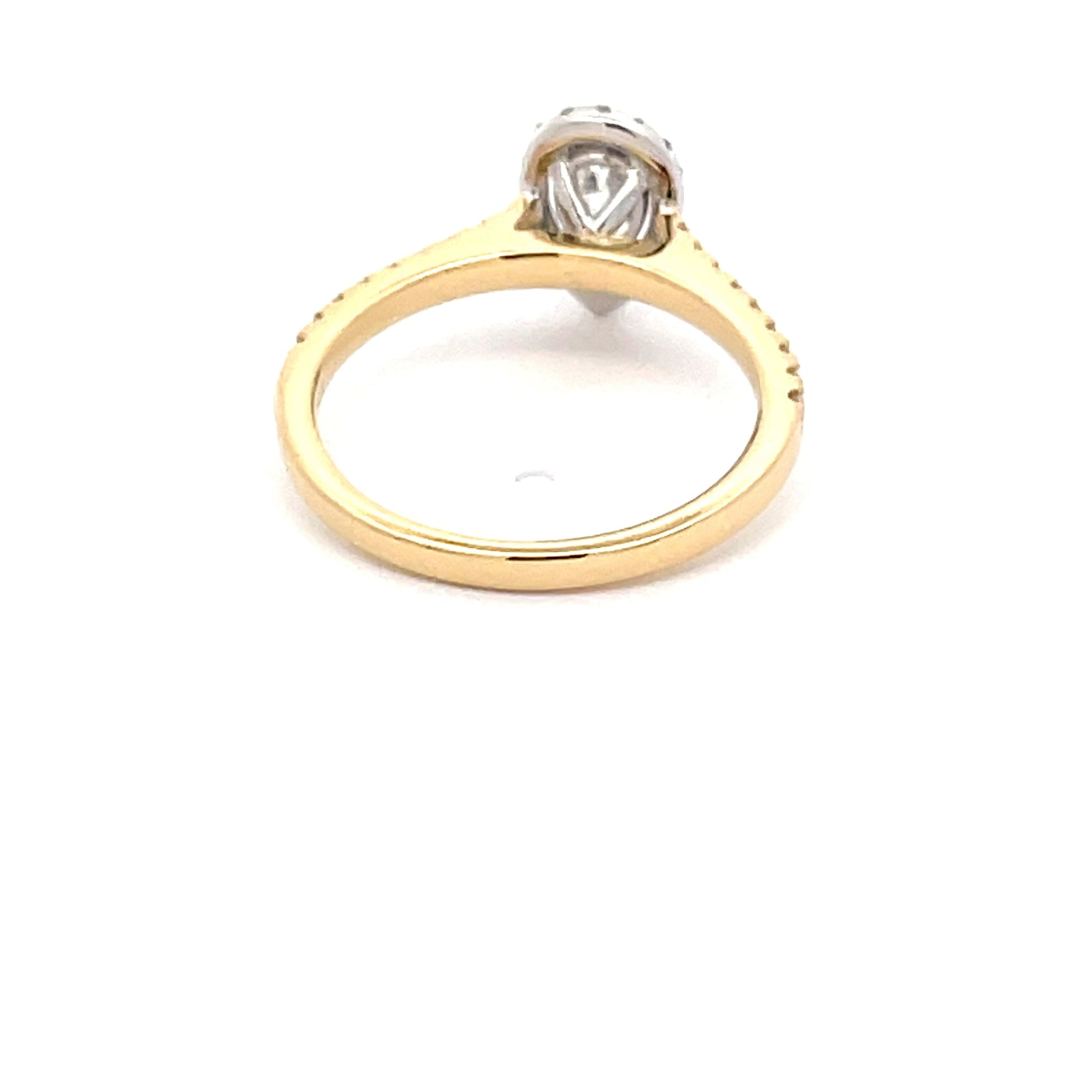 Yellow Gold Pear Shaped Diamond Halo Style Ring - 0.82cts Gardiner Brothers