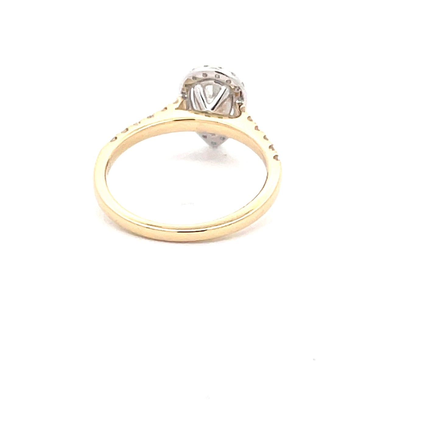 Yellow Gold Pear Shaped Diamond Halo Style Ring - 0.85cts Gardiner Brothers