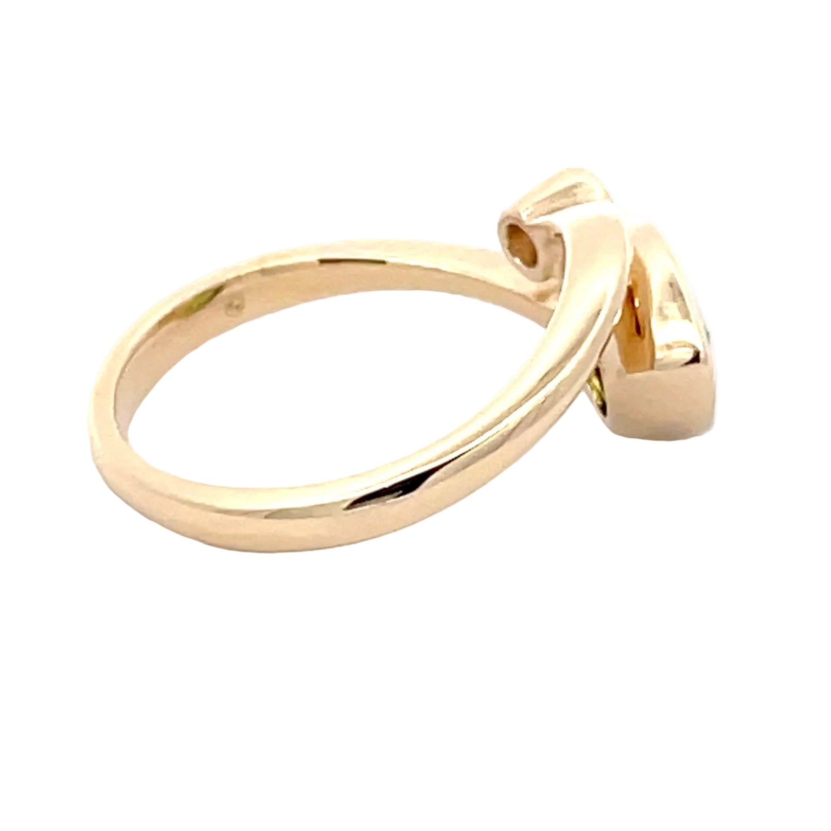 Yellow Gold Diamond & Peridot Cross Over Ring  Gardiner Brothers   