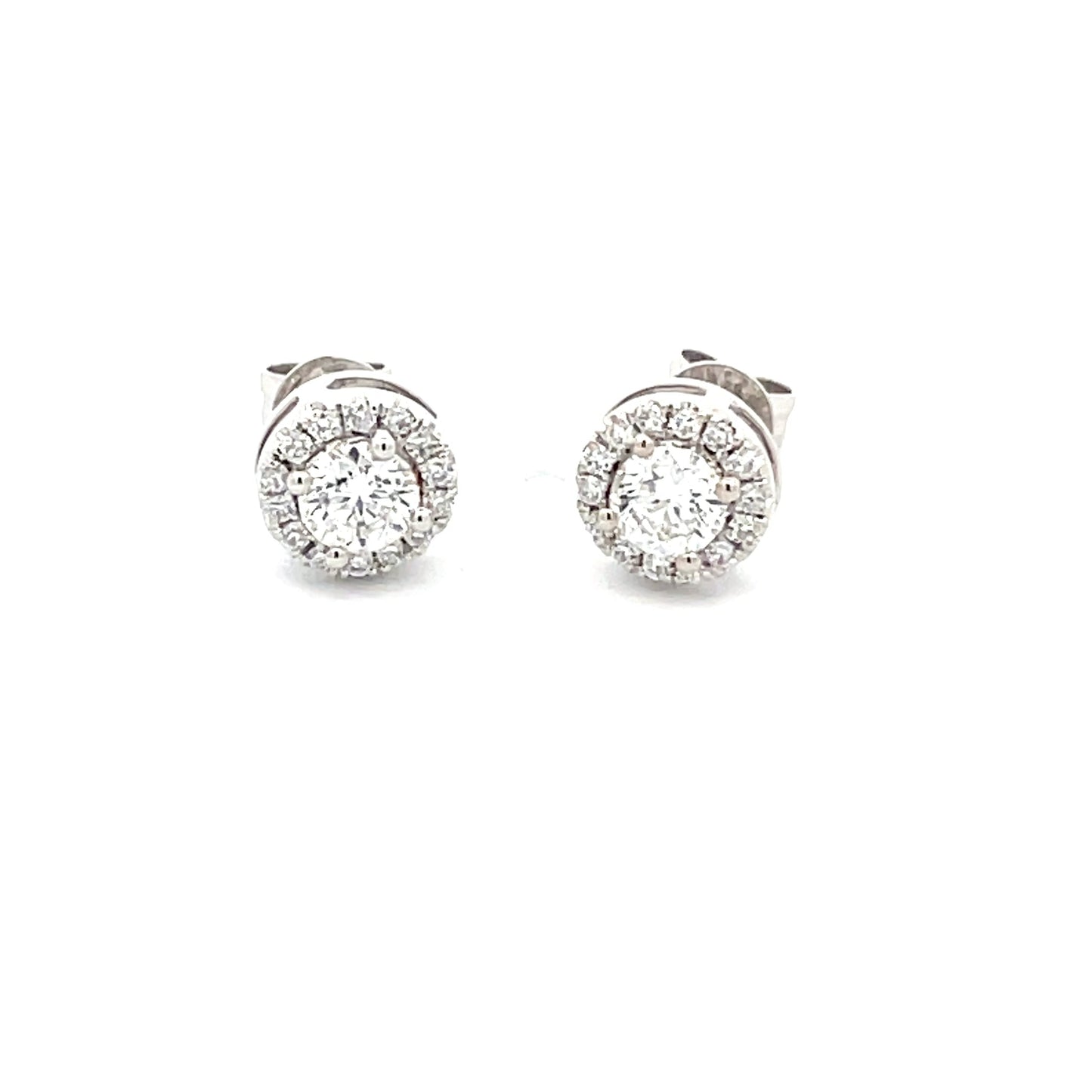 Round Brilliant Cut Diamond Halo Style Earrings  Gardiner Brothers   