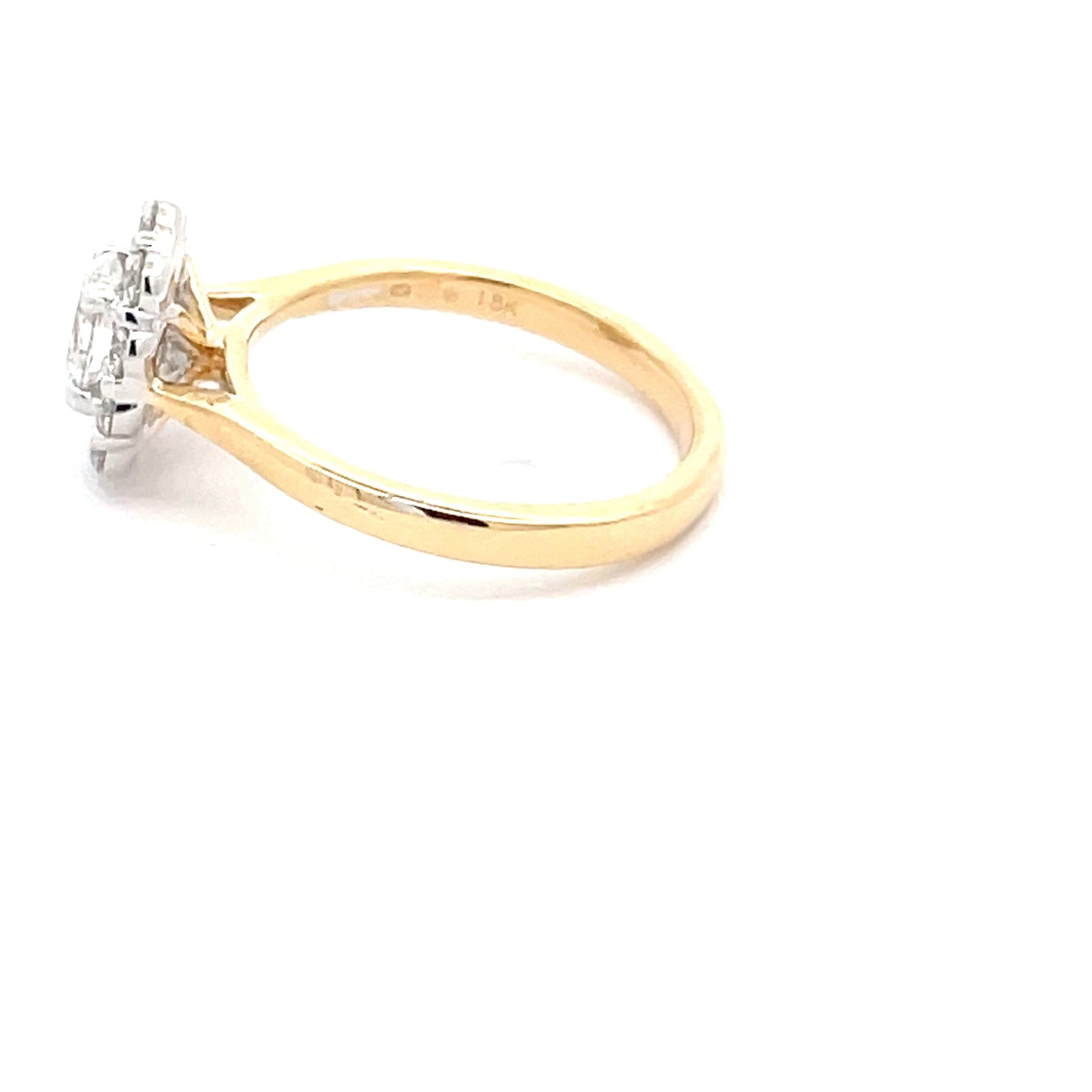 Yellow Gold Oval Shaped Diamond Halo Style Ring - 0.95cts Gardiner Brothers