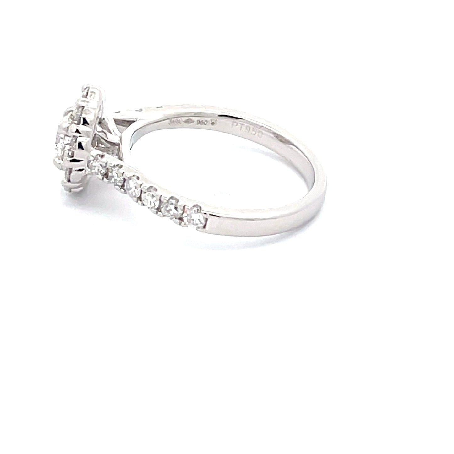Platinum Round Brilliant Cut Diamond Halo Style Ring - 1.15cts Gardiner Brothers