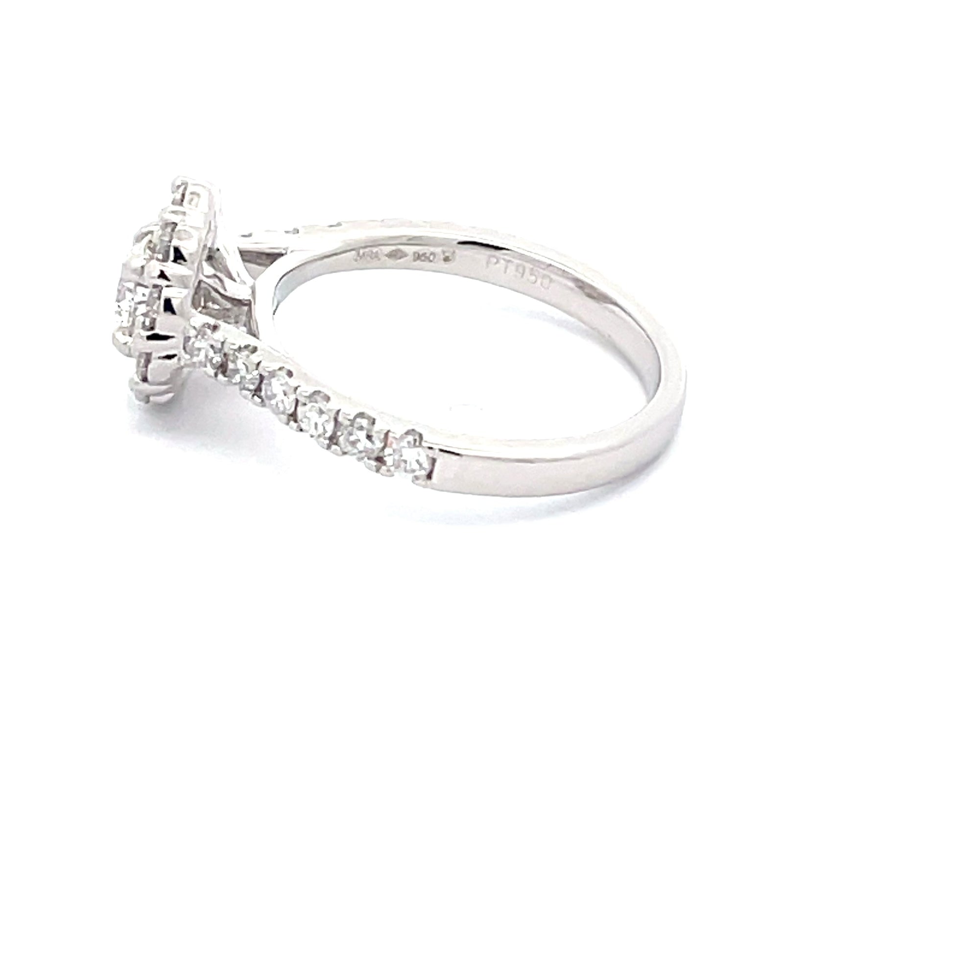 Platinum Round Brilliant Cut Diamond Halo Style Ring - 1.15cts Gardiner Brothers