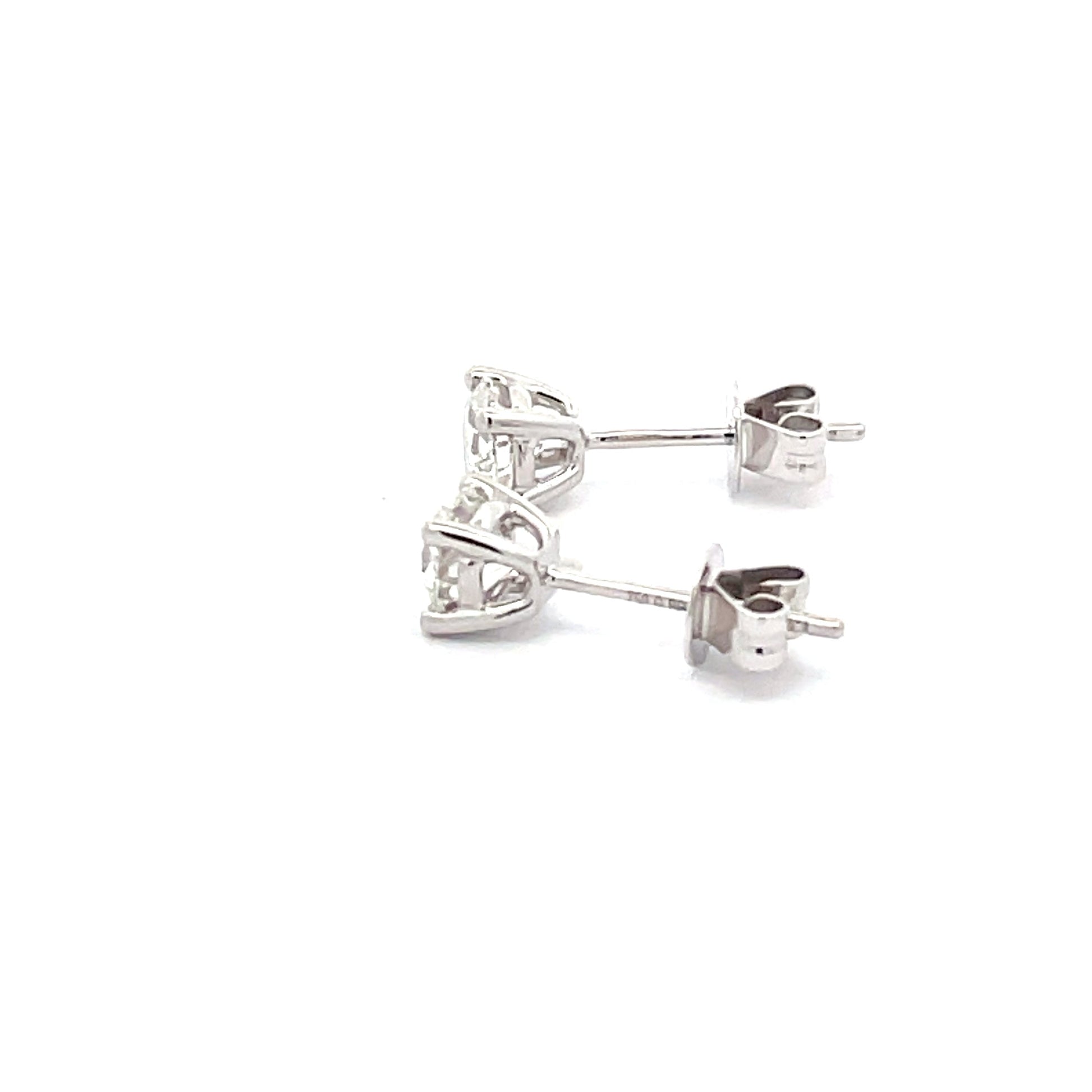 ROUND BRILLIANT CUT DIAMOND SOLITAIRE EARRINGS - 1.00CTS Gardiner Brothers