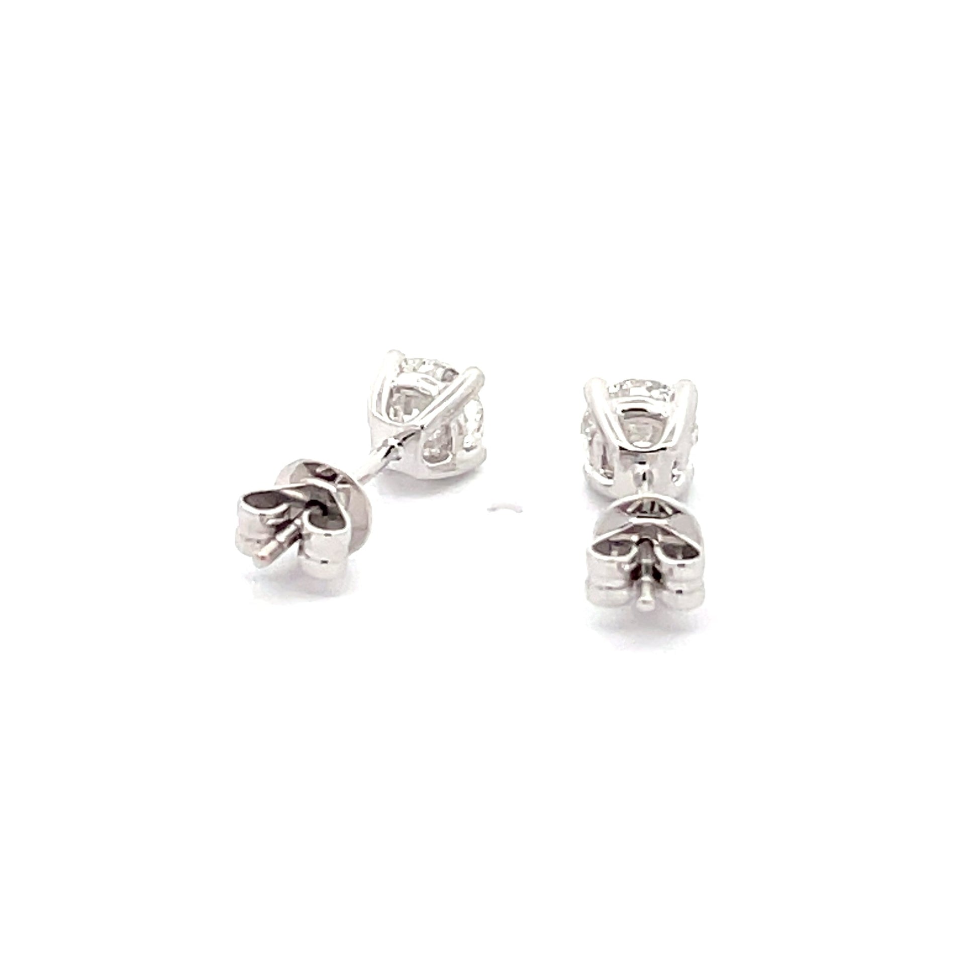 ROUND BRILLIANT CUT DIAMOND SOLITAIRE EARRINGS - 1.20cts Gardiner Brothers