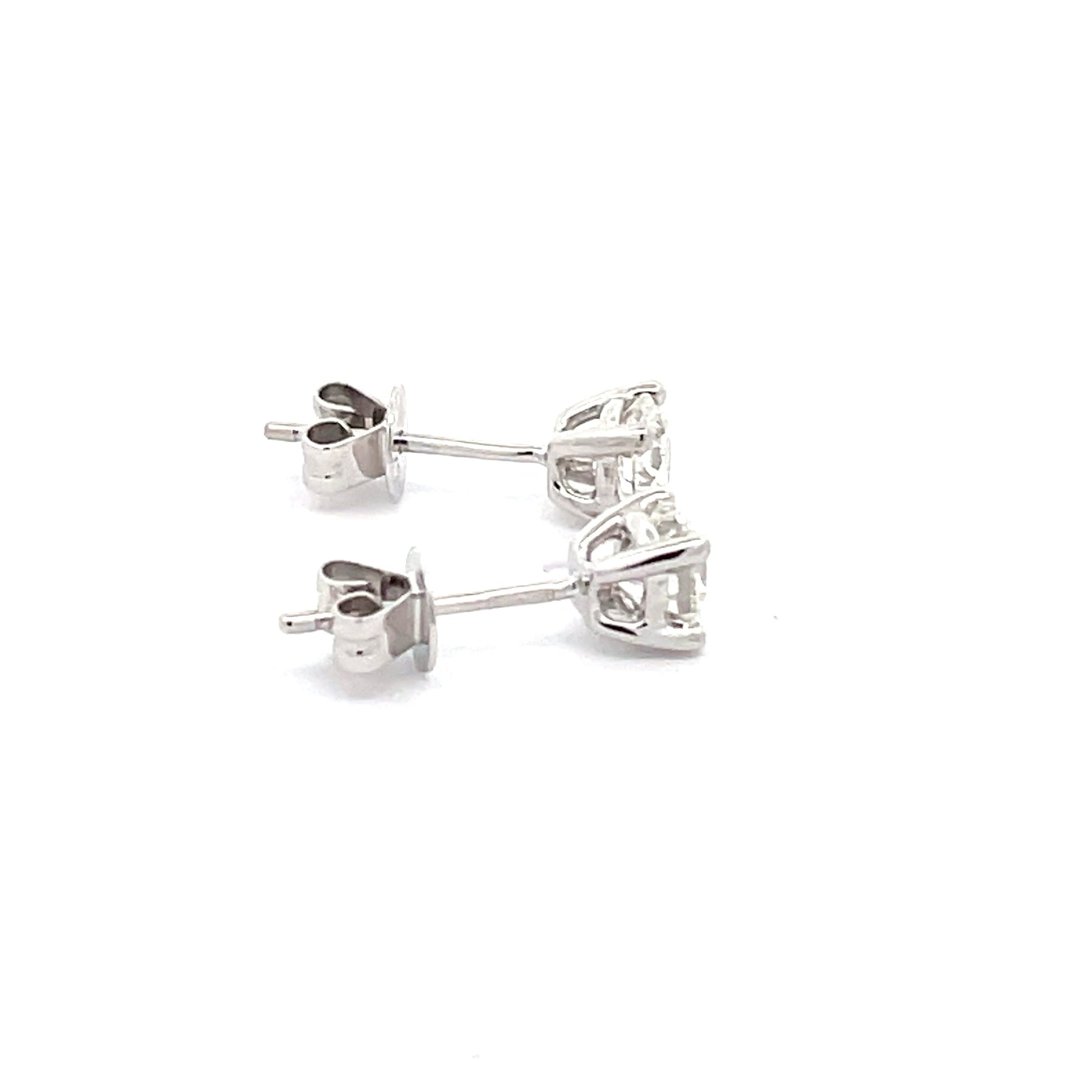 ROUND BRILLIANT CUT DIAMOND SOLITAIRE EARRINGS - 1.00CTS Gardiner Brothers