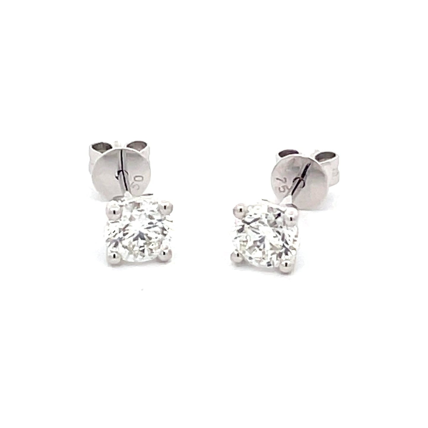 ROUND BRILLIANT CUT DIAMOND SOLITAIRE EARRINGS - 1.00CTS Gardiner Brothers