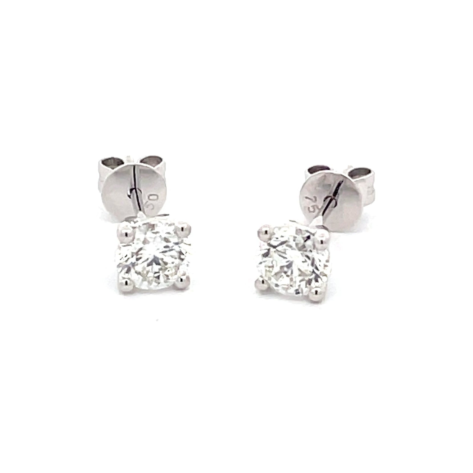 ROUND BRILLIANT CUT DIAMOND SOLITAIRE EARRINGS - 1.00CTS Gardiner Brothers