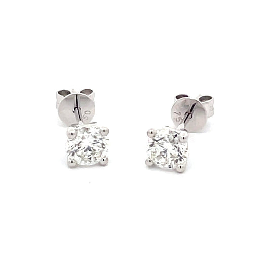 ROUND BRILLIANT CUT DIAMOND SOLITAIRE EARRINGS - 1.20cts Gardiner Brothers
