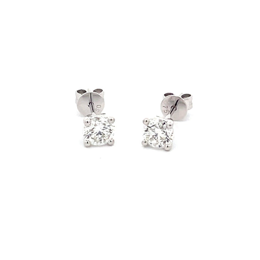 ROUND BRILLIANT CUT DIAMOND SOLITAIRE EARRINGS - 1.00CTS Gardiner Brothers