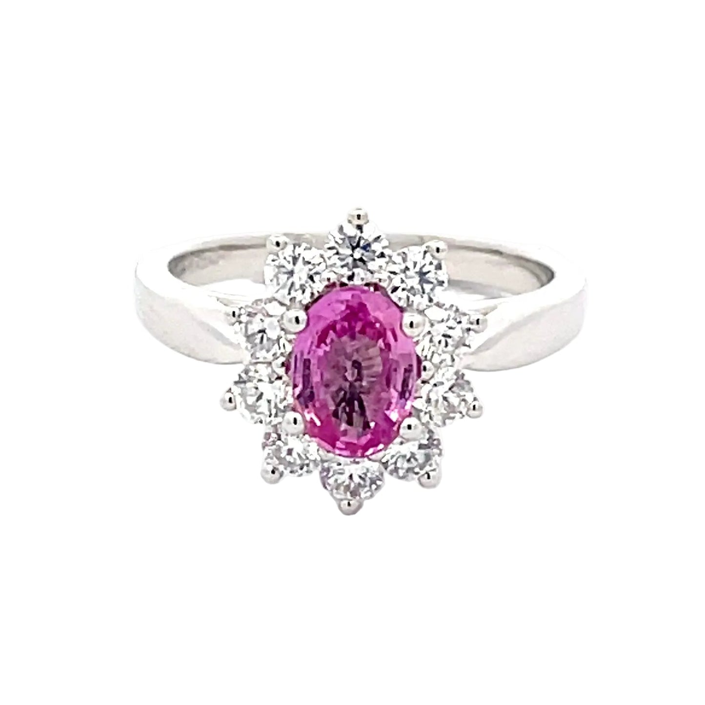 Pink Sapphire and Diamond Cluster Style Ring  Gardiner Brothers   