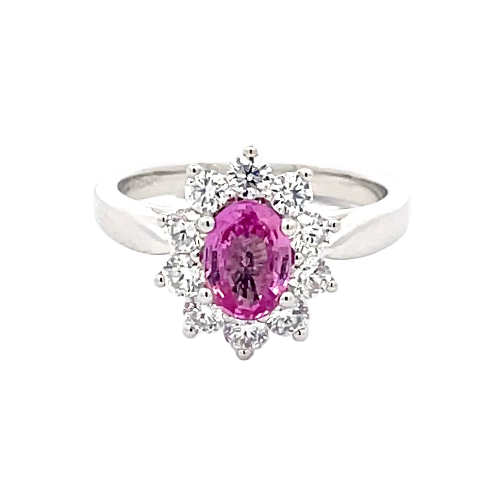 Pink Sapphire and Diamond Cluster Style Ring  Gardiner Brothers   