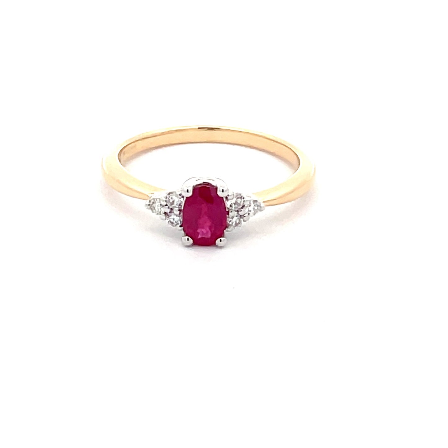 Ruby and Round brilliant Cut Diamond Cluster Ring Gardiner Brothers